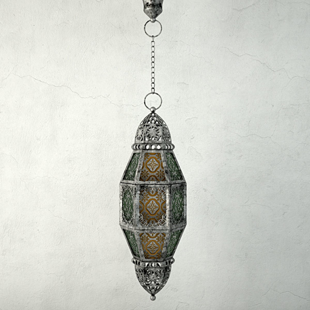 Metal Moroccan Lantern 3D model_1