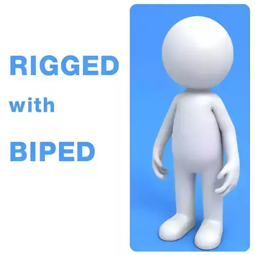Stickman rigged with biped 3D model