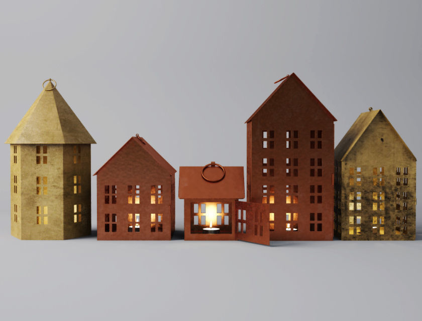 Nordic House Lanterns 3D model_1