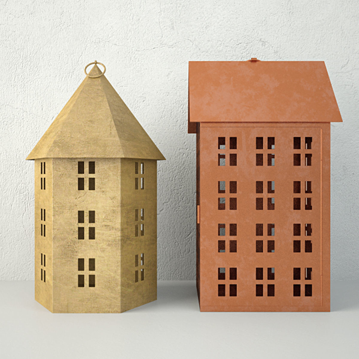 Nordic House Lanterns 3D model_4