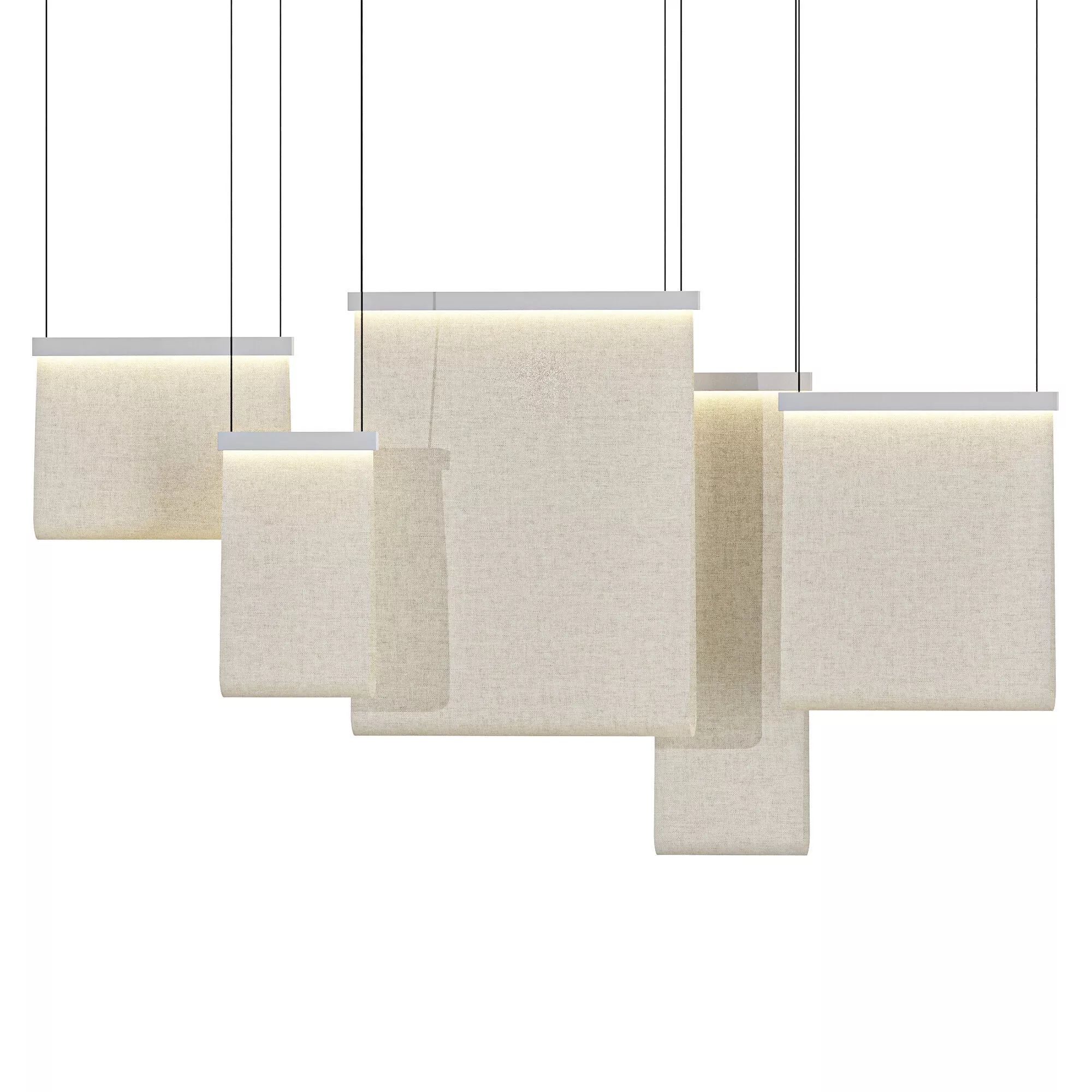Scluda Curtain Fabric Pendant Light A 3D model