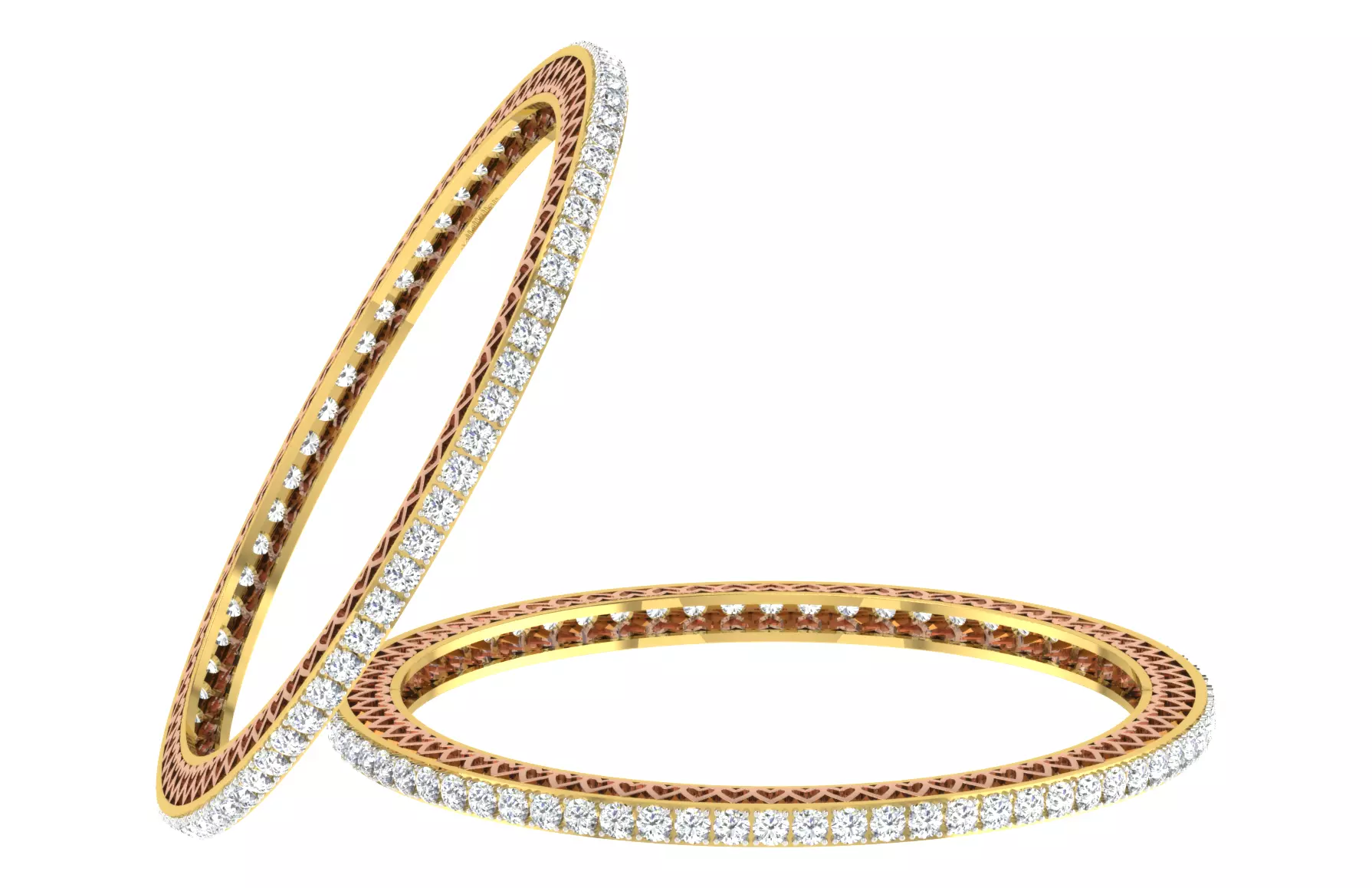 SILVER AND GOLD BANGLES 3D print model