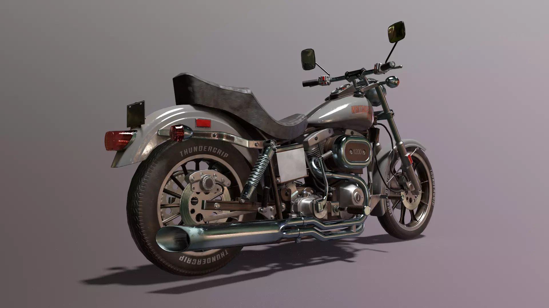 American Cruiser Motorcycle Low-poly 3D model