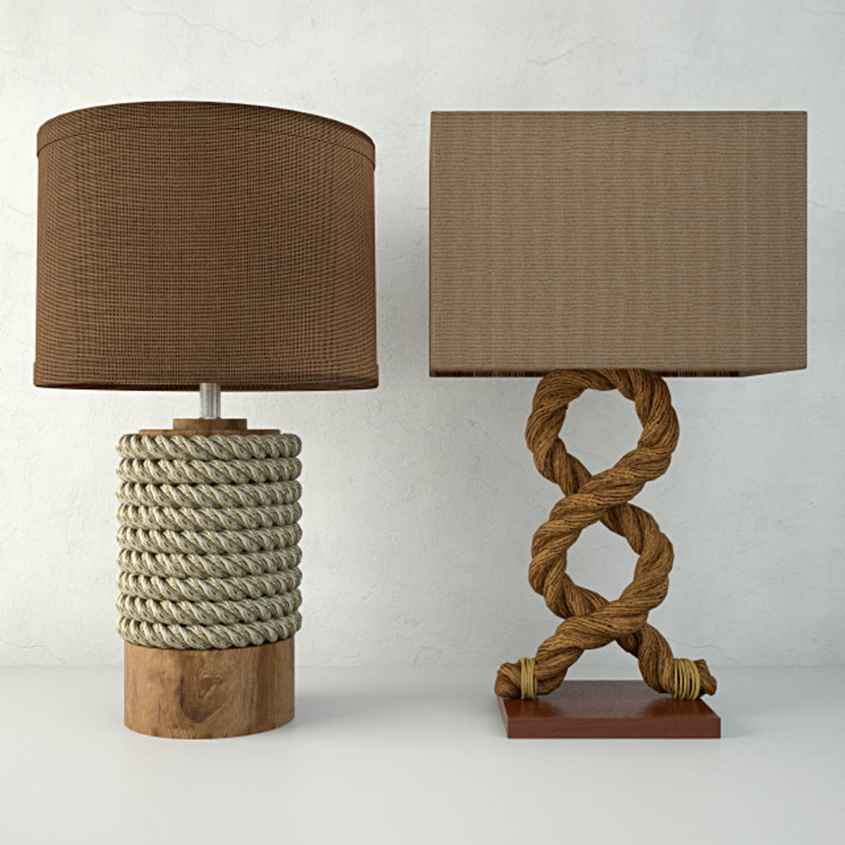 Rope Table Lamps 3D model_1