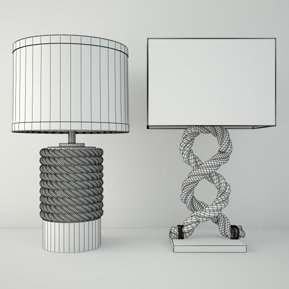 Rope Table Lamps 3D model_2