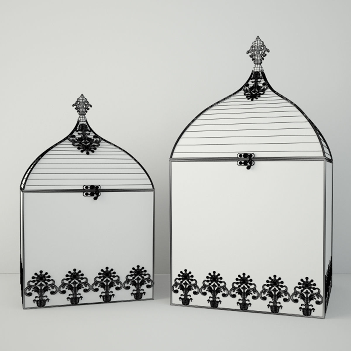 Square Birdcages 3D model_2