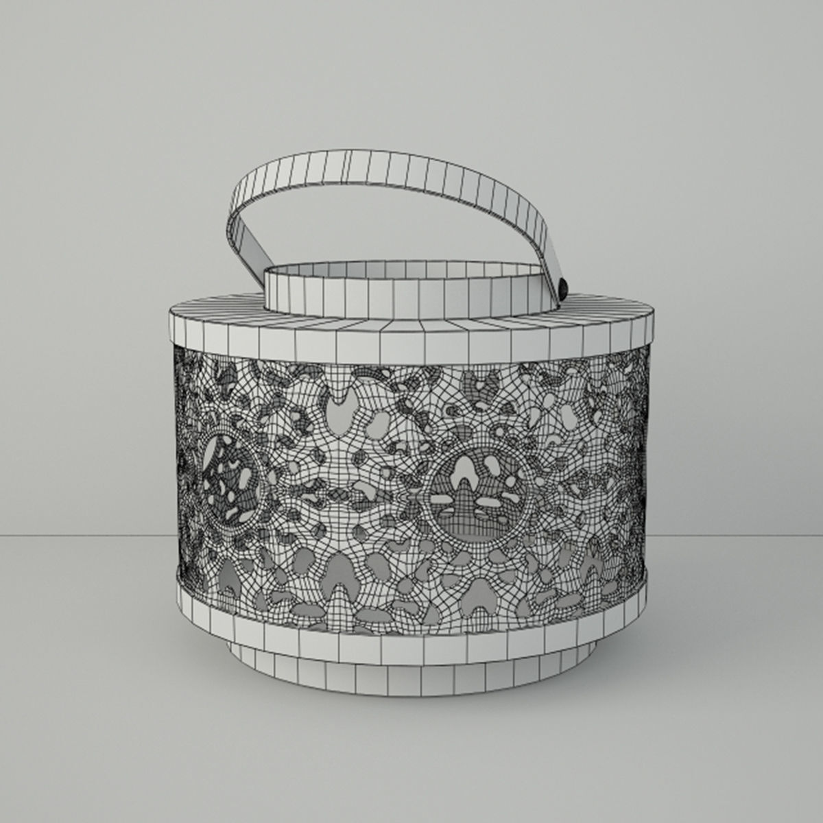 Tin Lantern Set 3D model_4