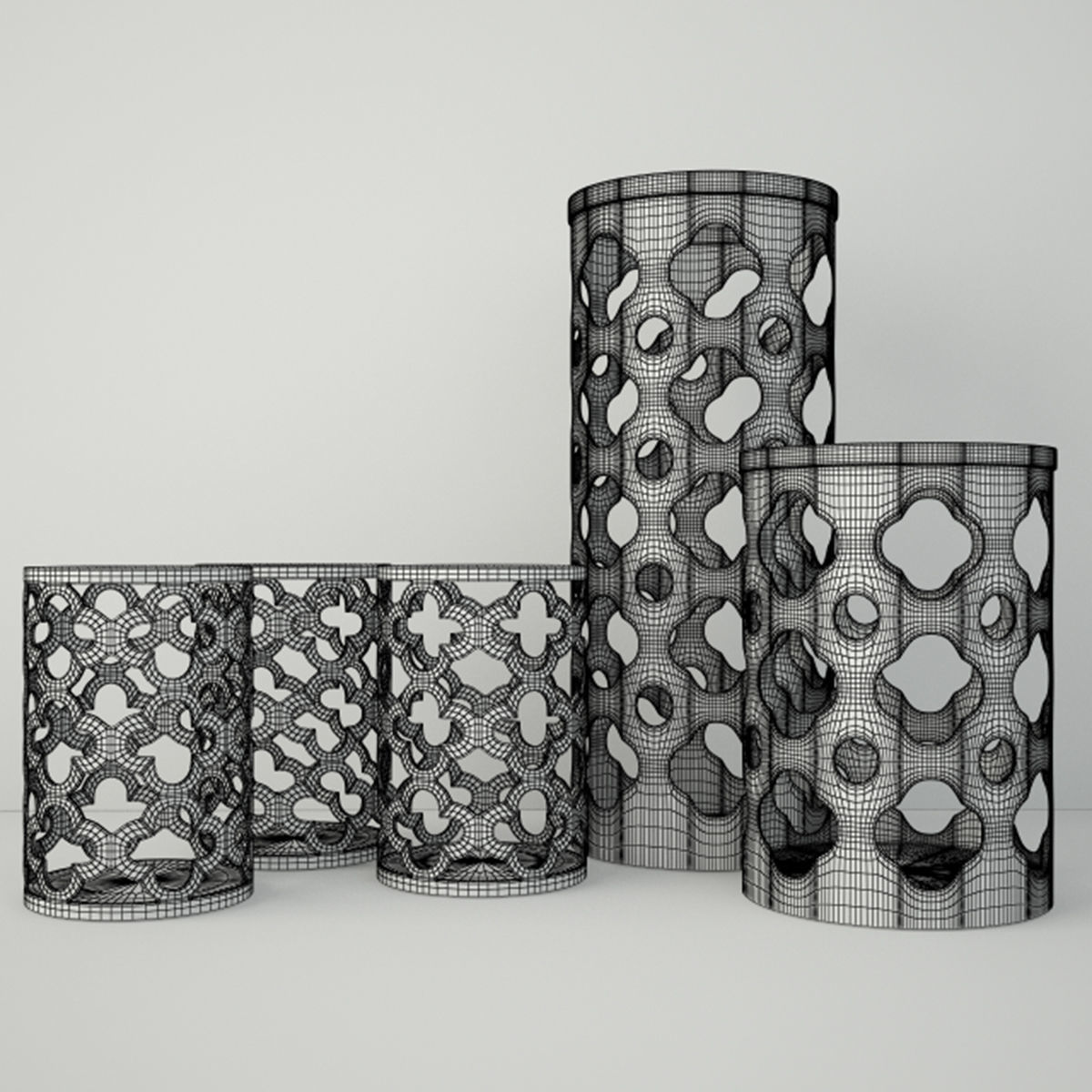 Cutout Candleholders 3D model_3