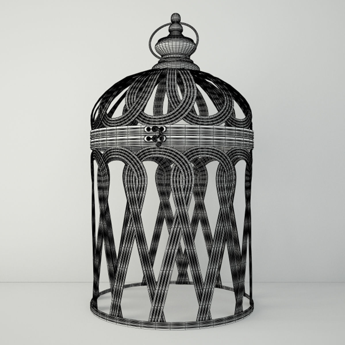 Jennifer Bird Cage Decor 3D model_2