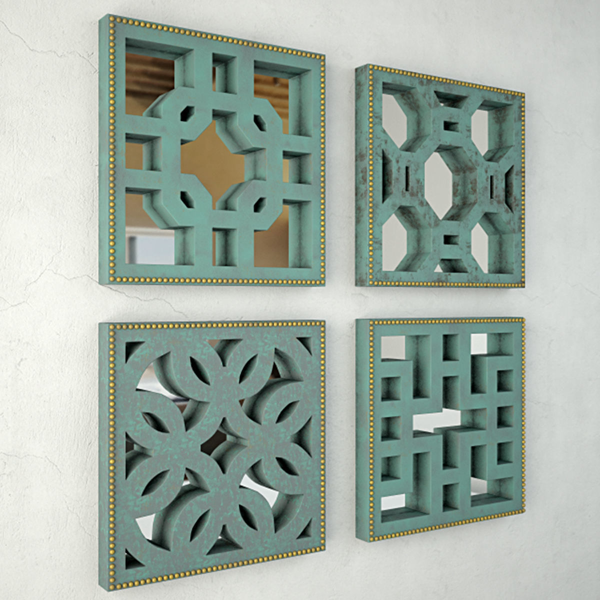 Lattice Wall Decor Set 3D model_3
