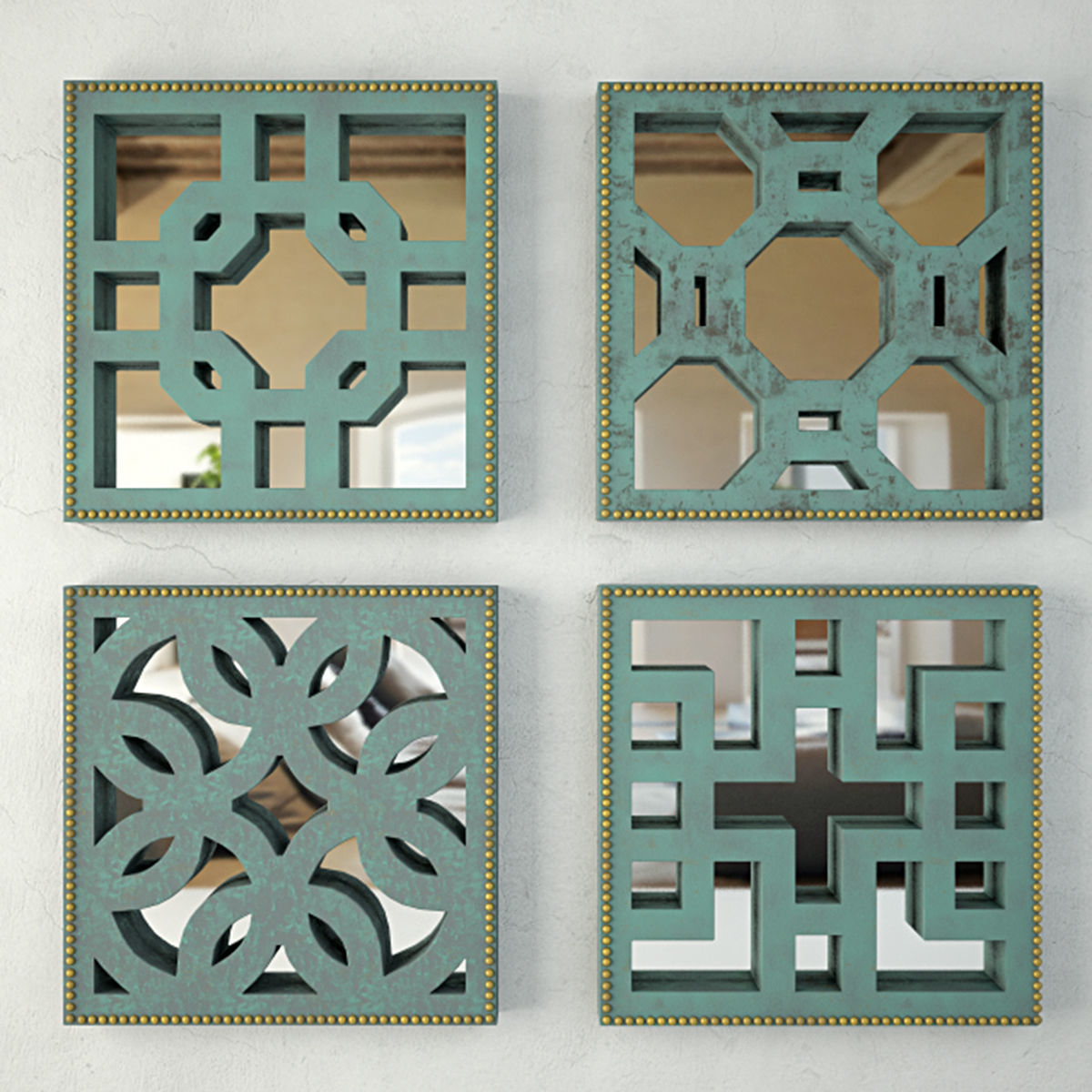 Lattice Wall Decor Set 3D model_1