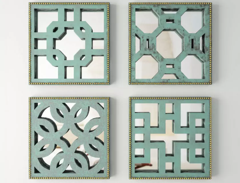 Lattice Wall Decor Set 3D model_0