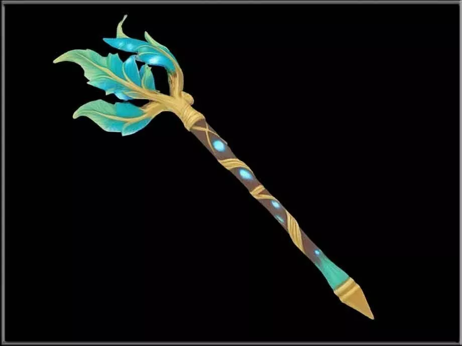 Fantasy wand 03 Low-poly 3D model