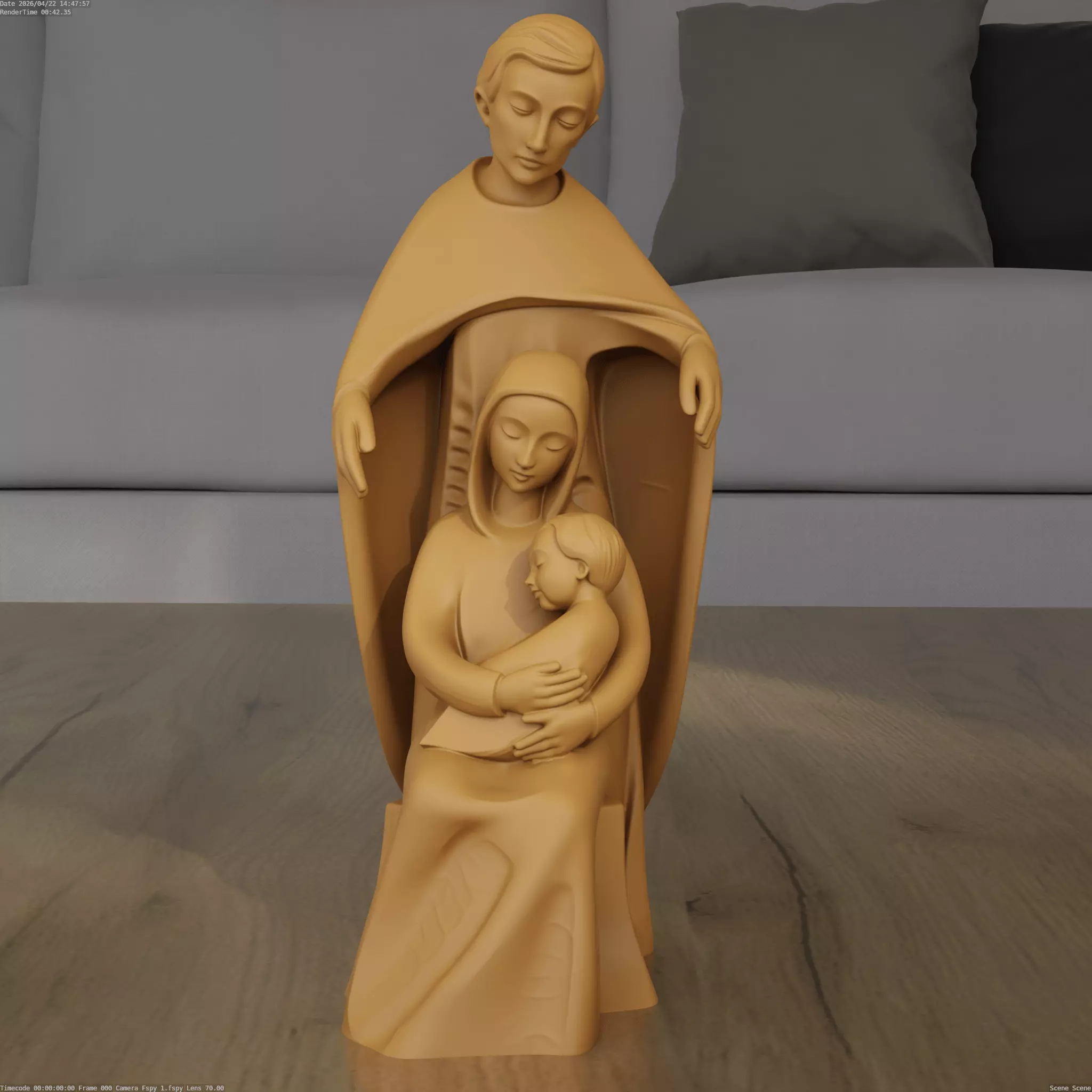 Modern Holy Family Nativity STL for 3D Printing 3D print model