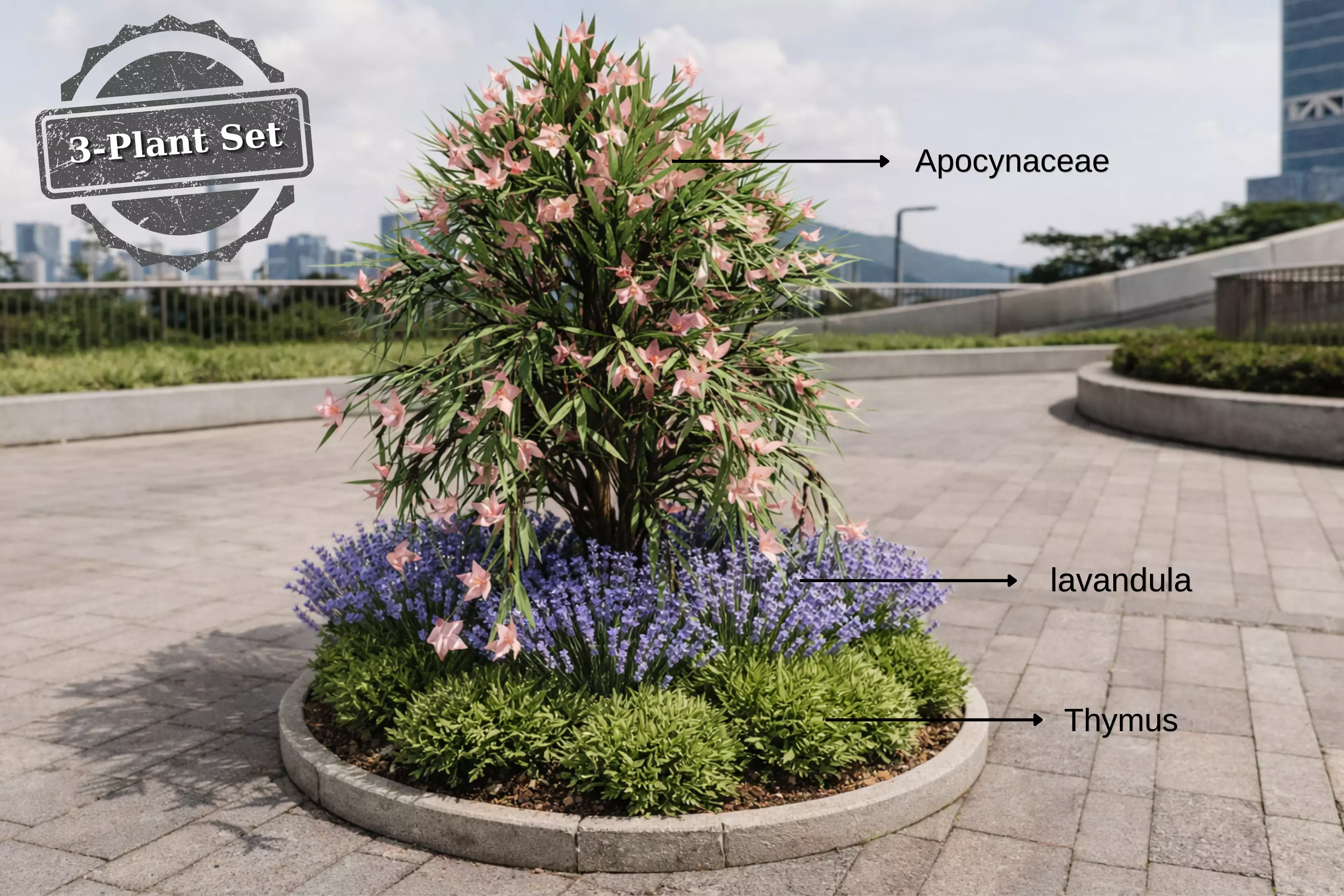 Realistic 3-Plant Set 3D model