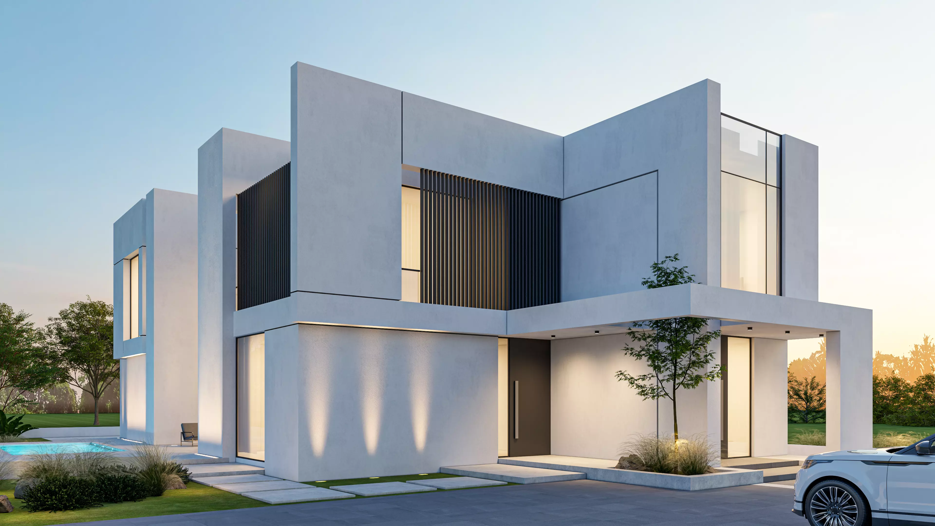 Modern Villa 7 - Vray Chaos Vantage Render 3D model