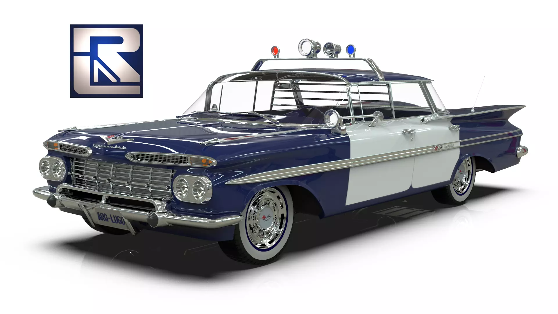 1959 Chevrolet Impala Police Patrol Low-poly 3D model