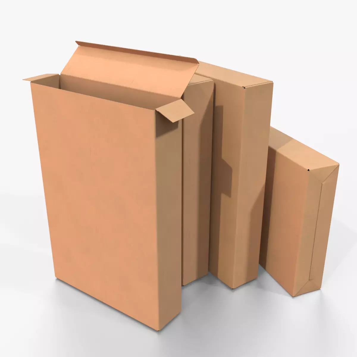 Tuck Top Box - Tall Thin Packaging Box Low-poly 3D model