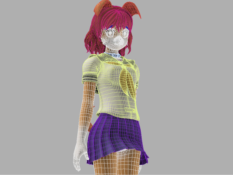 Inuko anime creature pose 01 3D model_7
