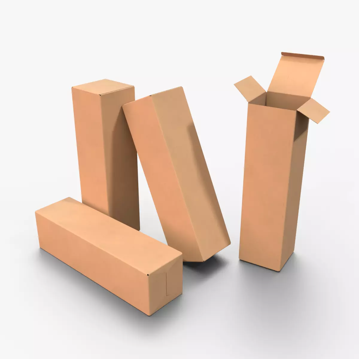 Tuck Top Box - Tall Narrow Packaging Box Low-poly 3D model