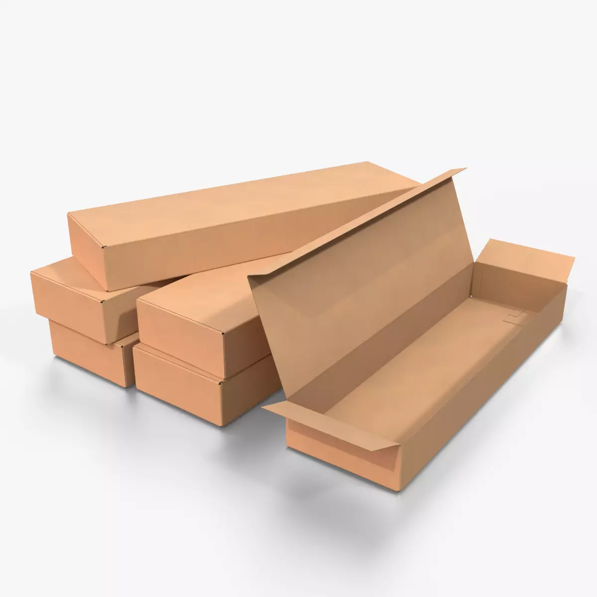 Tuck Top Box - Long Flat Packaging Box Low-poly 3D model