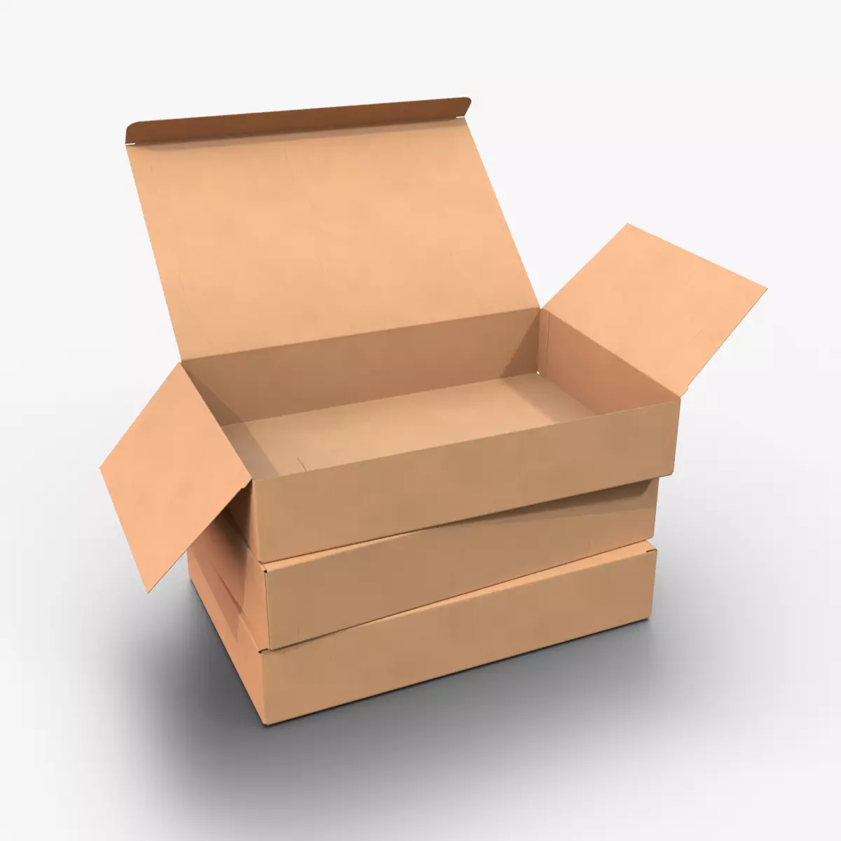 Tuck Top Box - Flat Rectangular Packaging Box Low-poly 3D model