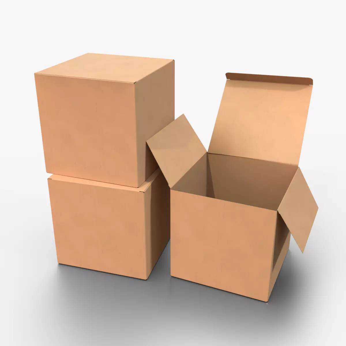 Tuck Top Box - Cube Packaging Box Low-poly 3D model