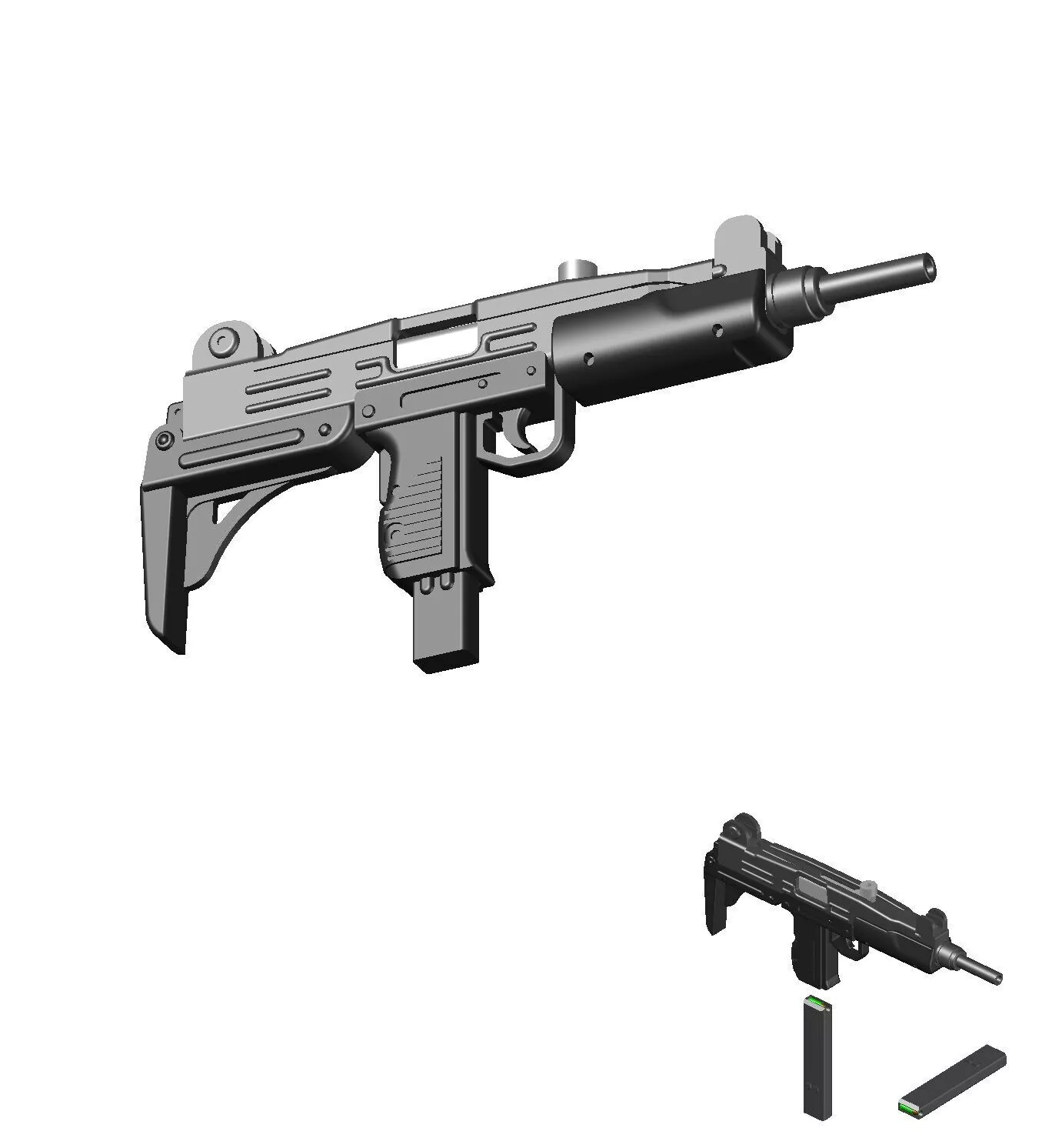 Uzi SMG tabletop 3D print model