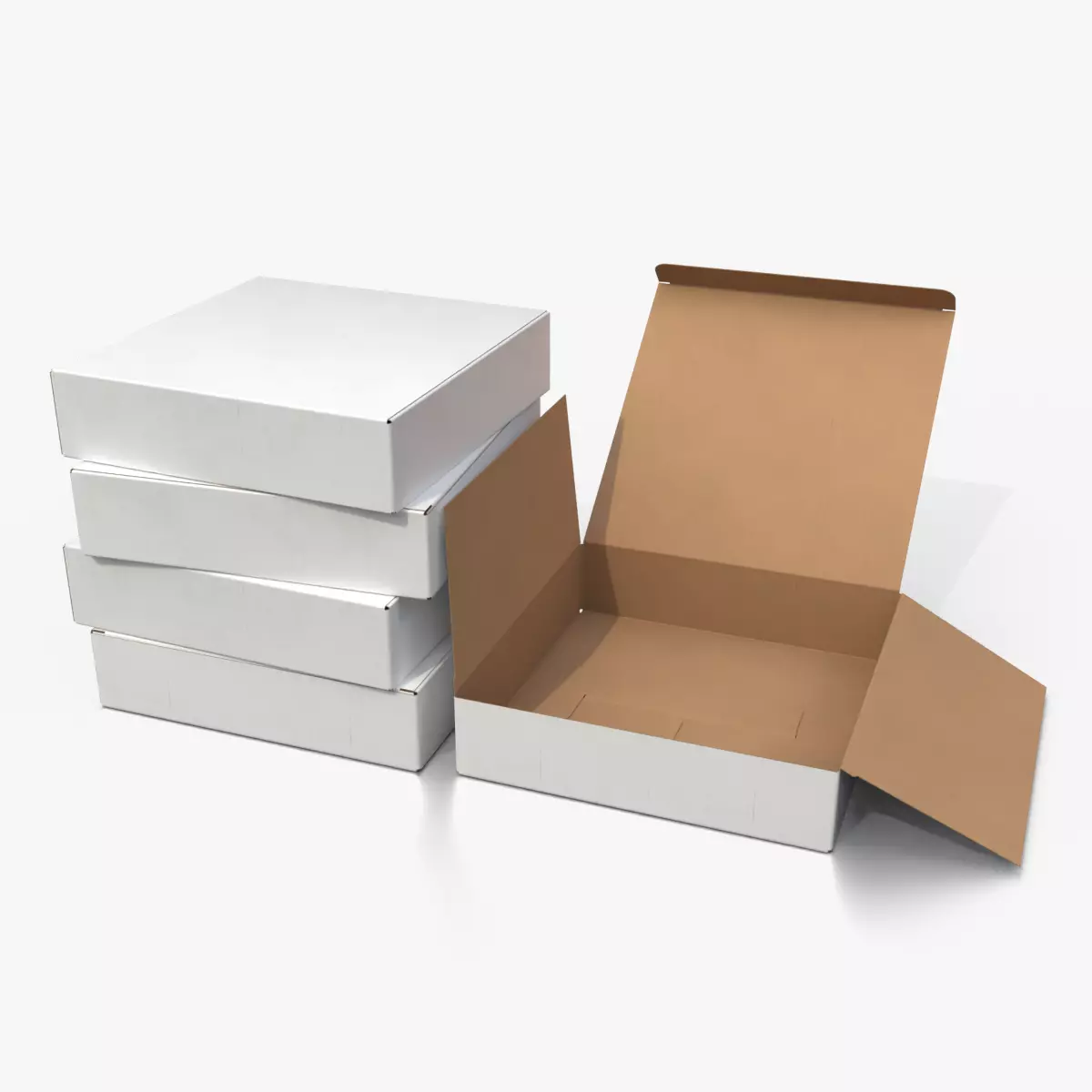 Tuck Top Box - White Flat Packaging Box Low-poly 3D model