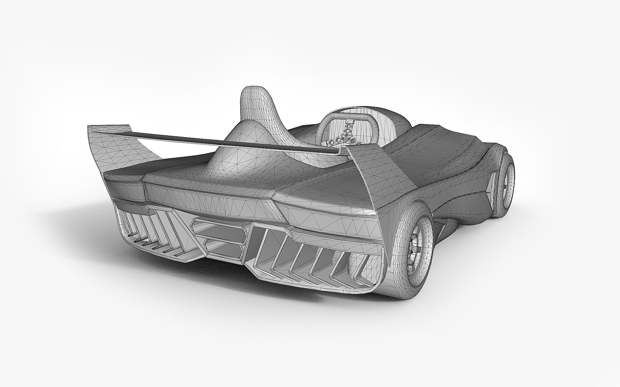 Futuristic Superkart Low-poly 3D model_14