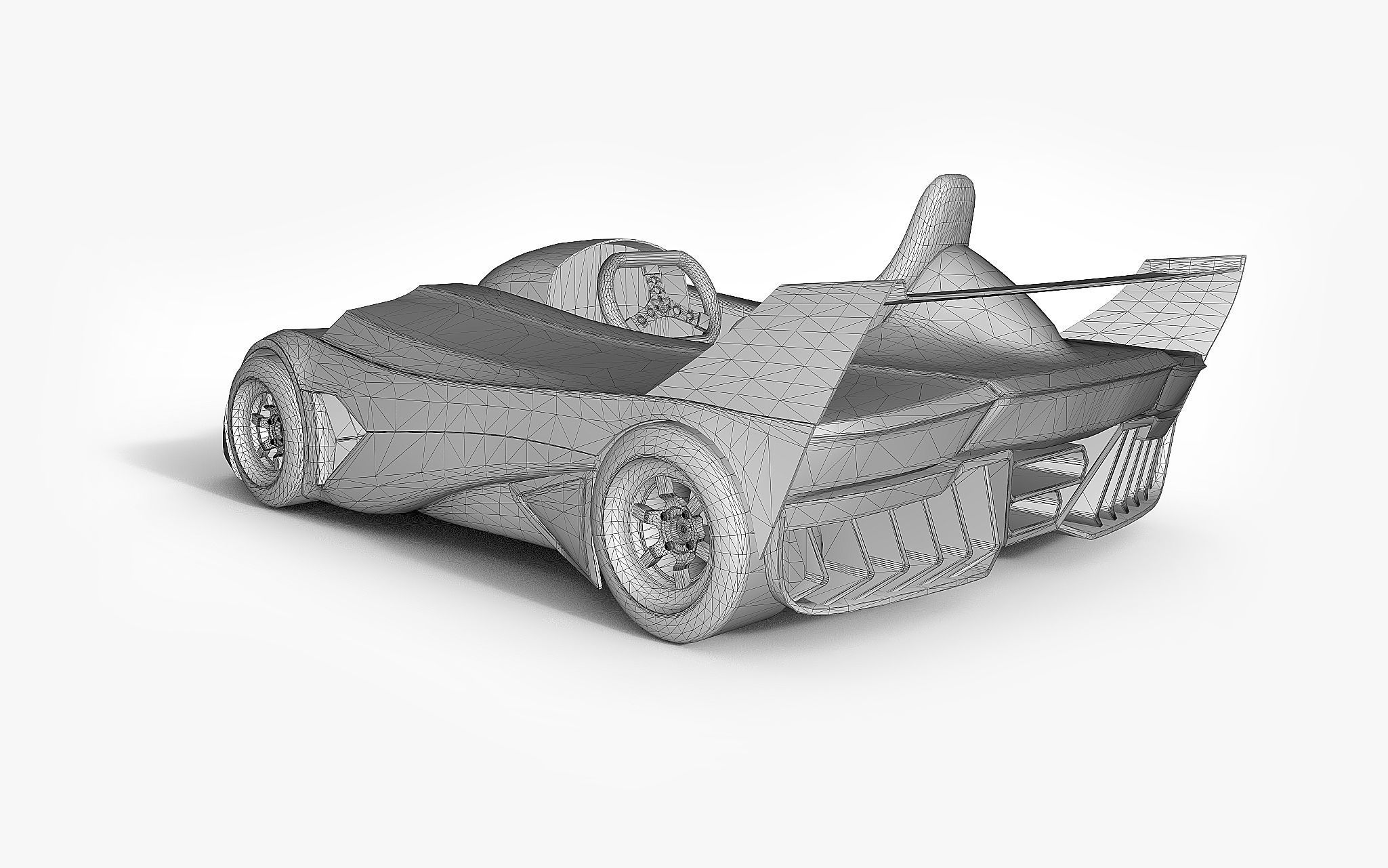 Futuristic Superkart Low-poly 3D model_15