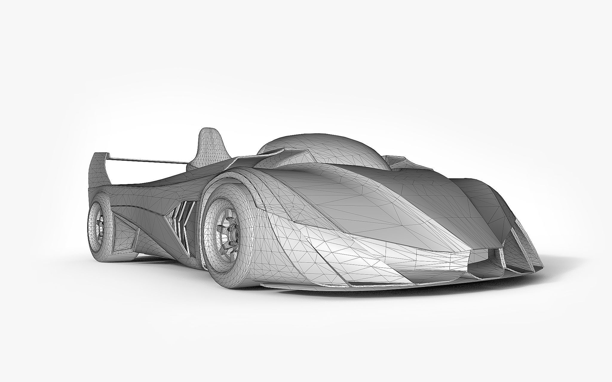 Futuristic Superkart Low-poly 3D model_13