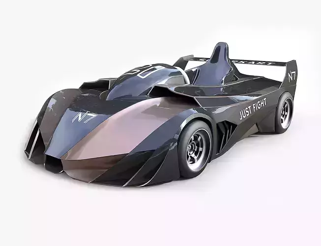 Futuristic Superkart Low-poly 3D model