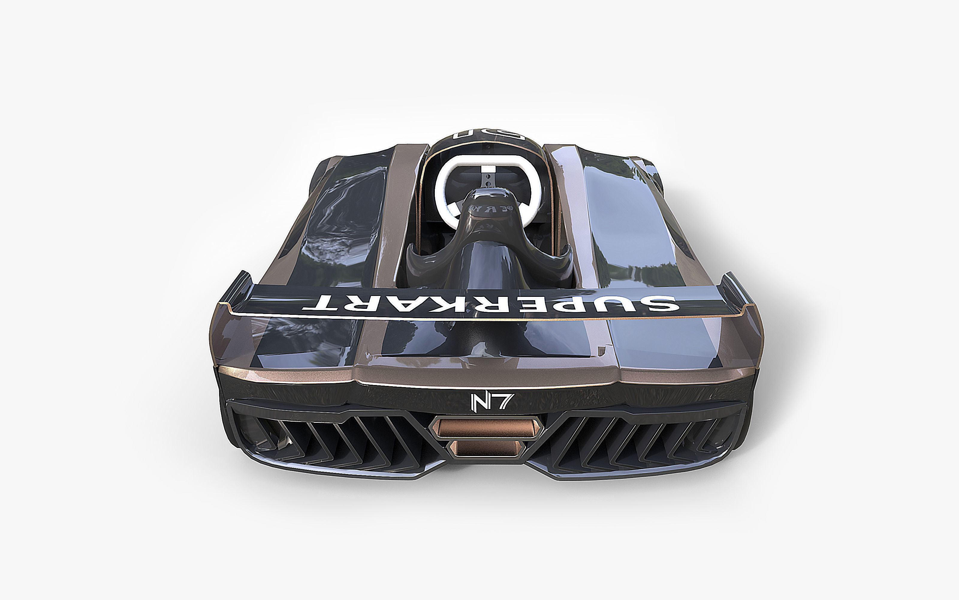 Futuristic Superkart Low-poly 3D model_10