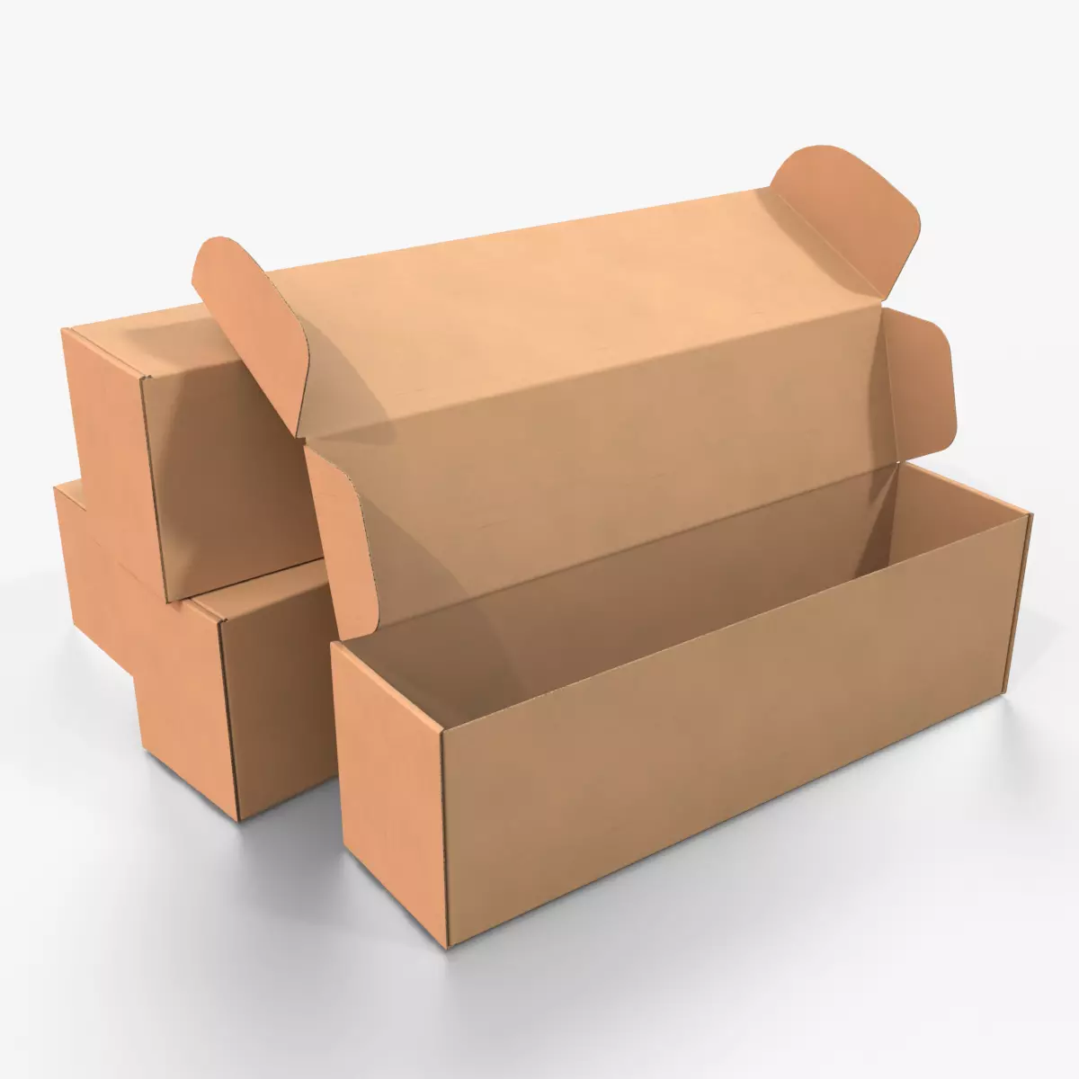 Mailer Box - Rectangular Long Narrow Low-poly 3D model