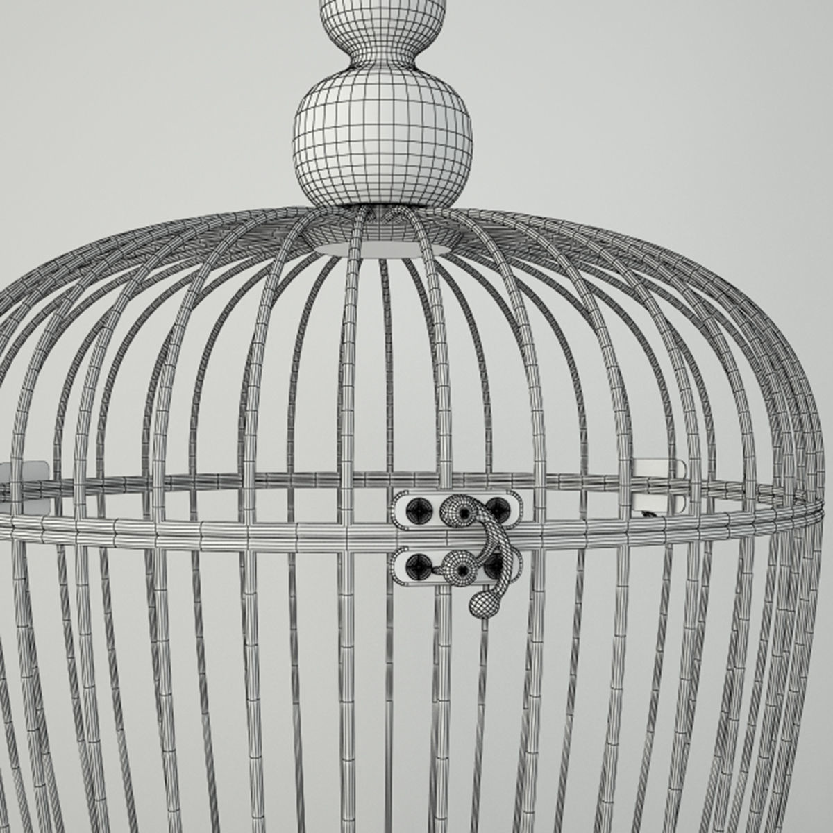 Rusted Metal Bird Cage 3D model_4