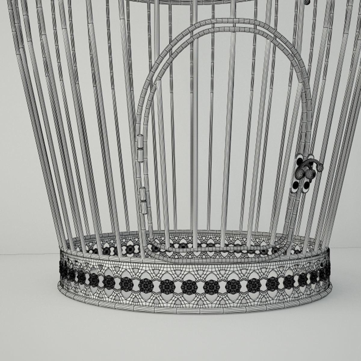 Rusted Metal Bird Cage 3D model_3