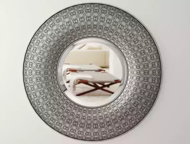 Silver Round Mirror