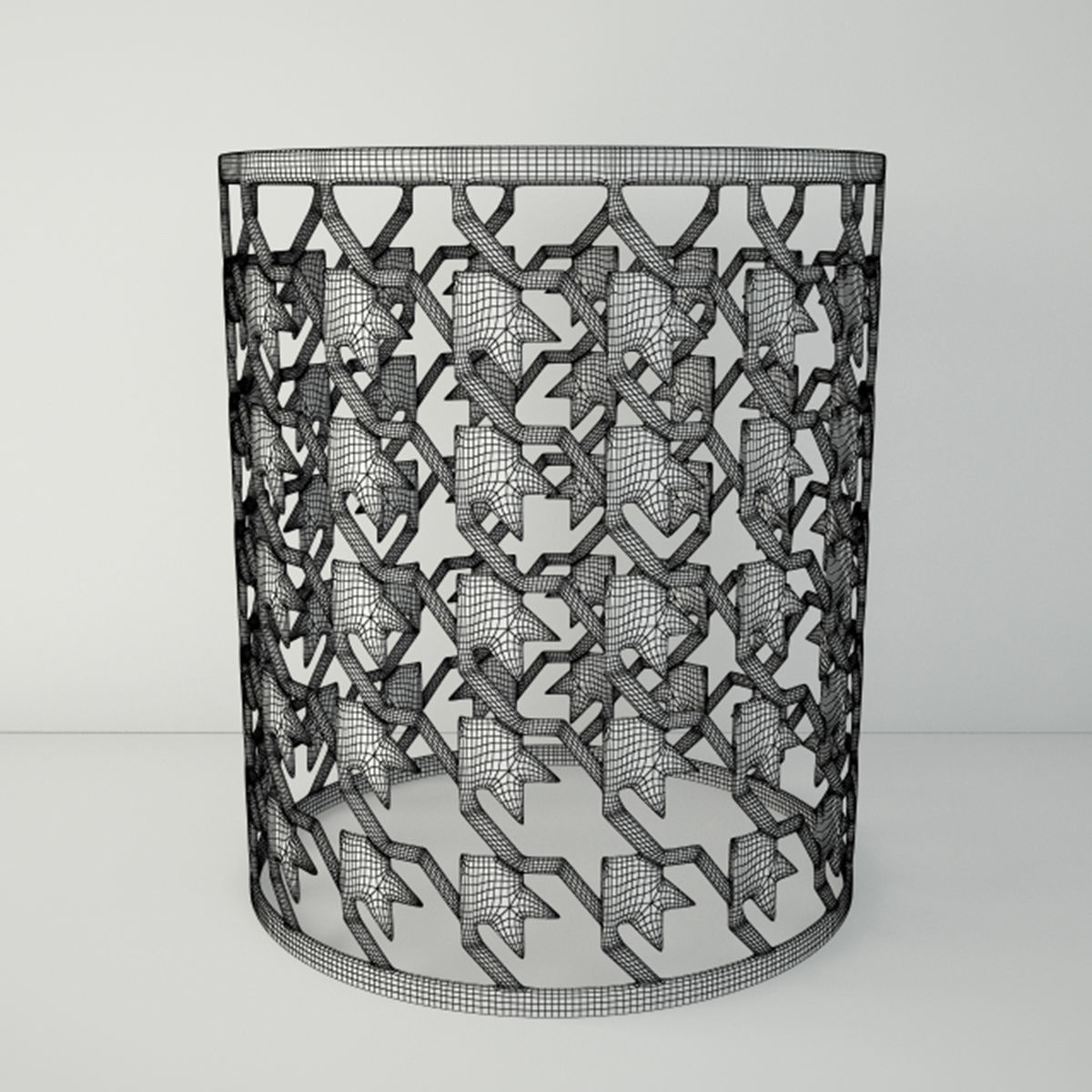 Steel Stool and Table 3D model_3