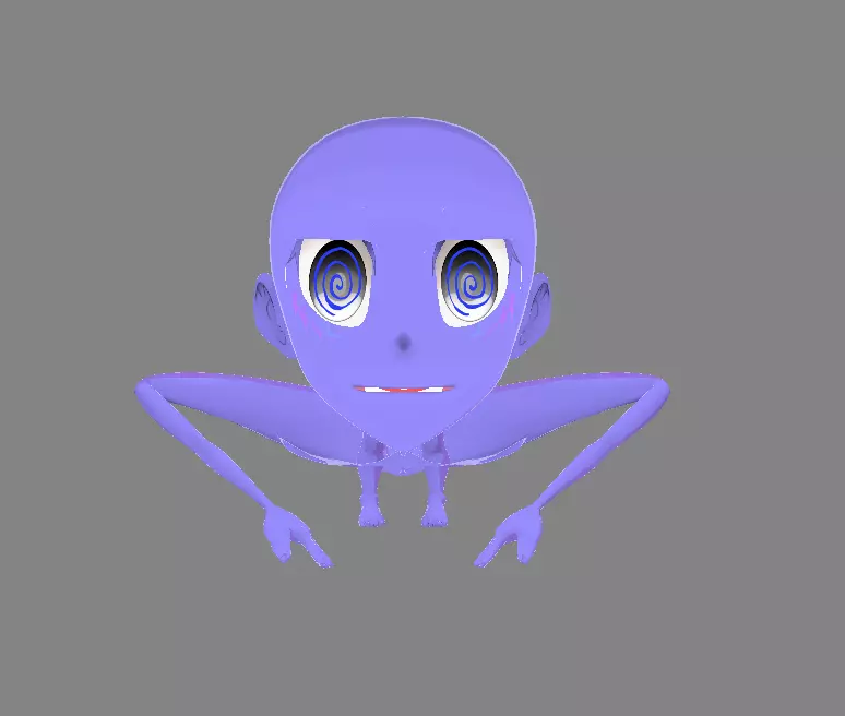 Crunsh Blue Bighead - Strange Blue Monster Character Low-poly 3D model
