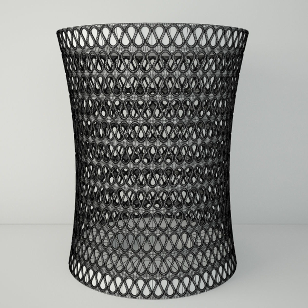 Wood and Ceramic Garden Stools 3D model_4