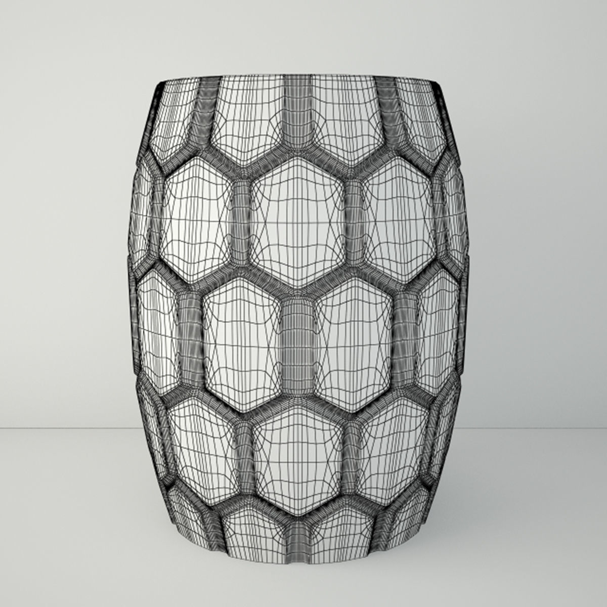 Wood and Ceramic Garden Stools 3D model_3