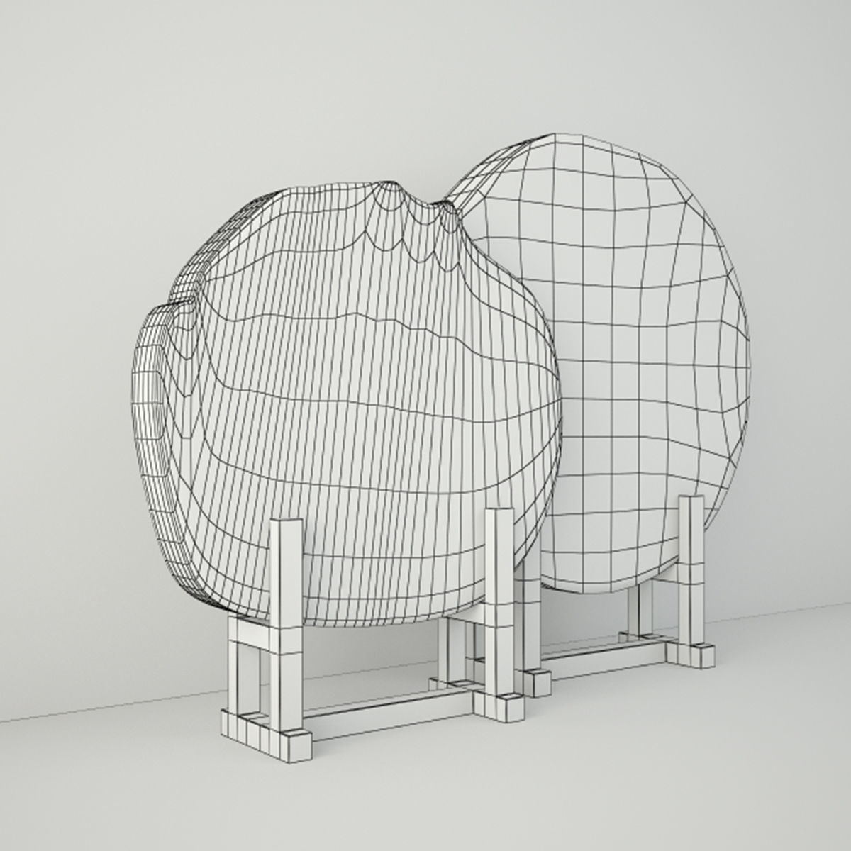 Black Petrified Wood Slices 3D model_4