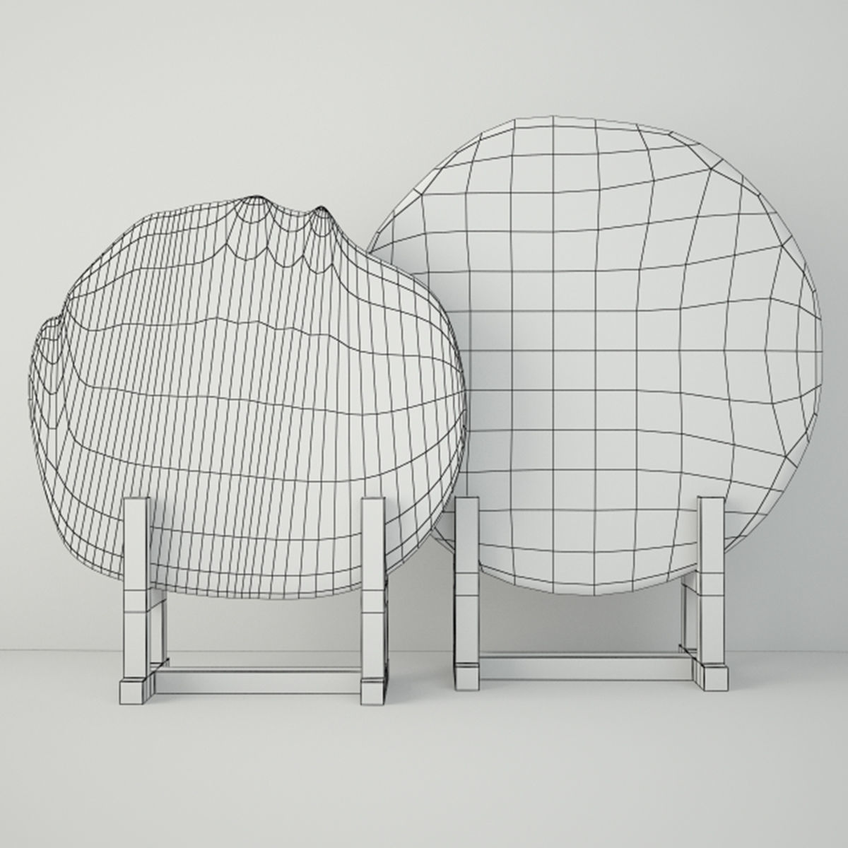 Black Petrified Wood Slices 3D model_2