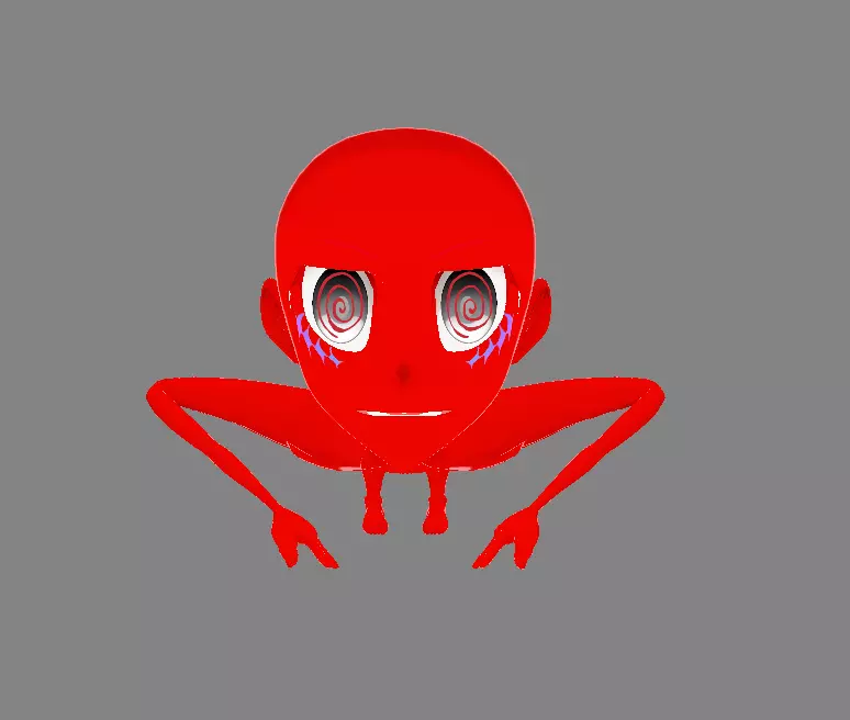 Crunsh Red Bighead - Strange Red Monster Character Low-poly 3D model