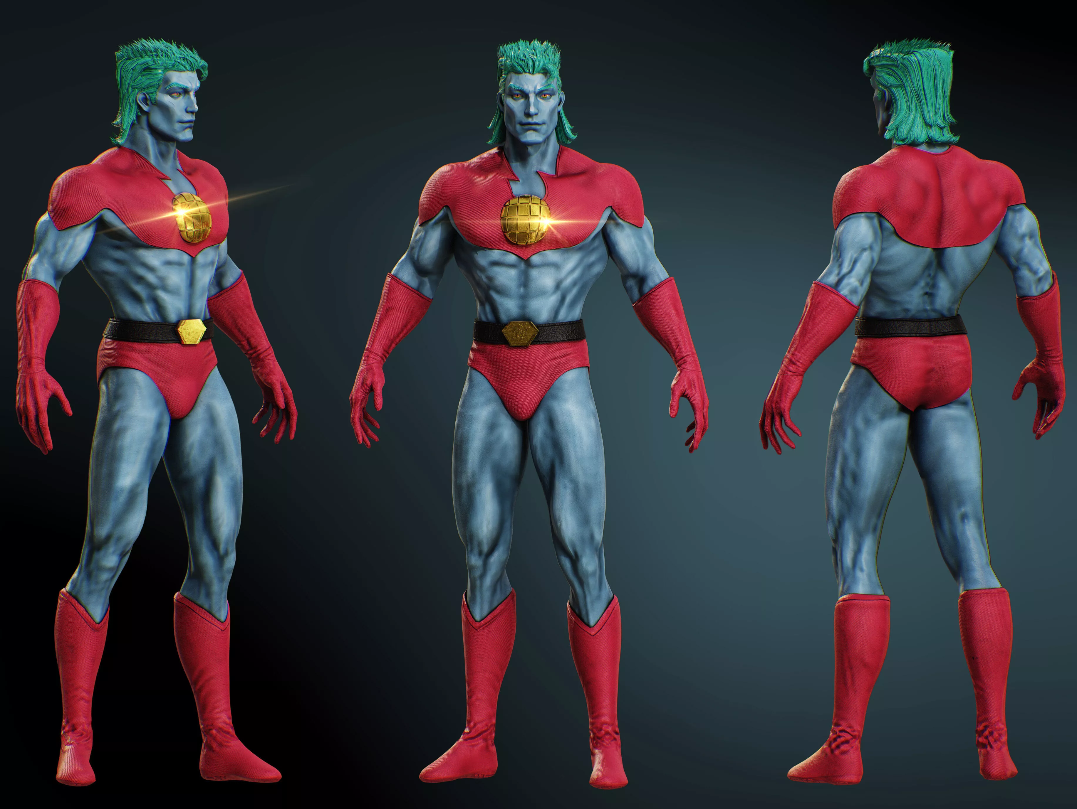 Captain Planet Low-poly 3D model