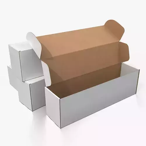 Mailer Box - Rectangular Long Narrow White
