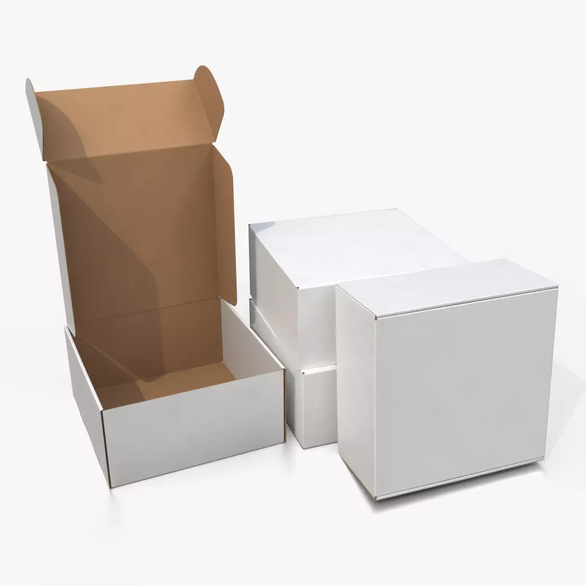 Mailer Box - Medium White Low-poly 3D model