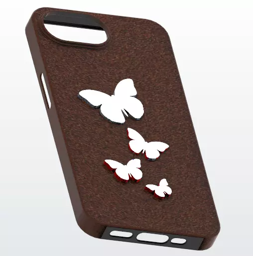 White Butterfly Trio Minimal for Apple iPhone 17e 3D print model