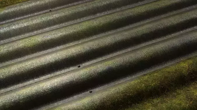 Mossy Corrugated Steel 8K PBR Texture